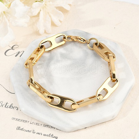 304 Stainless Steel Mariner Link Chain Bracelets for Women Men BJEW-F488-32G-1