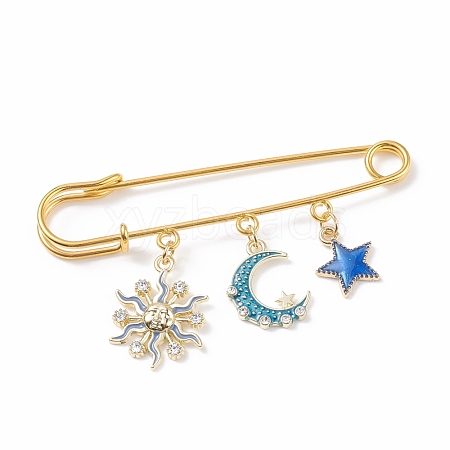 Star & Moon & Sun Enamel Charm Brooch Pin JEWB-BR00070-1