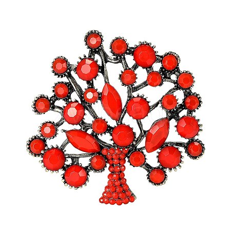 Rich Tree Alloy Rhinestone Brooches for Backpack Clothes PW-WG71302-02-1