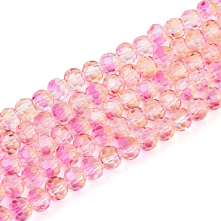 Baking Paint Transparent Glass Beads Strands DGLA-A035-T4mm-A11-1