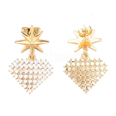 Cubic Zirconia Diamond Stud Earrings EJEW-N011-58C-1