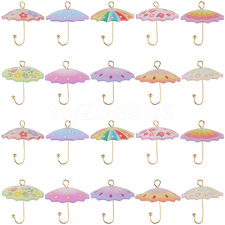 20Pcs 10 Colors Acrylic Pendants MACR-SC0001-97-1