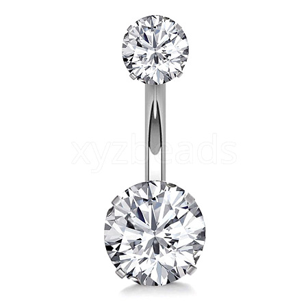 Clear Cubic Zirconia Belly Button Rings WG9960A-27-1