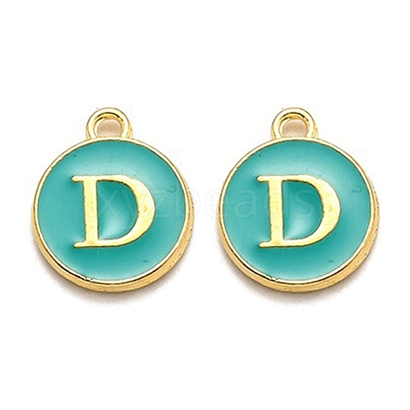 Golden Plated Alloy Enamel Charms ENAM-Q437-15D-1