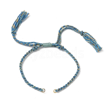 Braided Cotton Cord Bracelet Making MAK-L043-02G-07-1