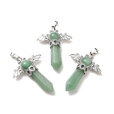 Natural Green Aventurine Pendants G-B033-01P-12-1