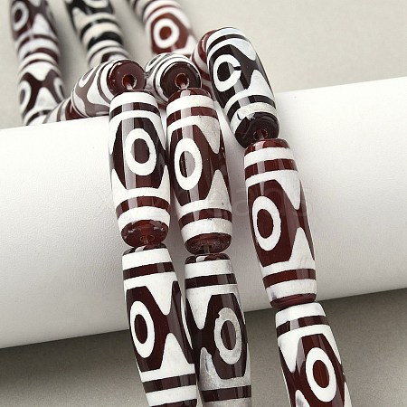 Rice Shape Tibetan Style dZi Beads Strands G-A269-A19-01-1