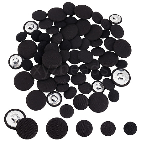   64Pcs 4 Style Cloth Shank Buttons BUTT-PH0001-26A-1