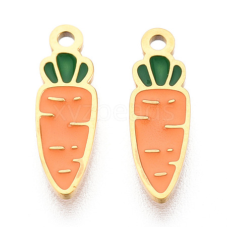 304 Stainless Steel Enamel Charms STAS-T065-45G-1