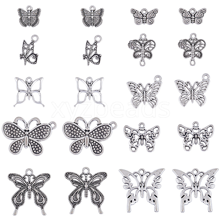 SUNNYCLUE 80Pcs 10 Styles Tibetan Style Alloy Charms TIBE-SC0001-94-1