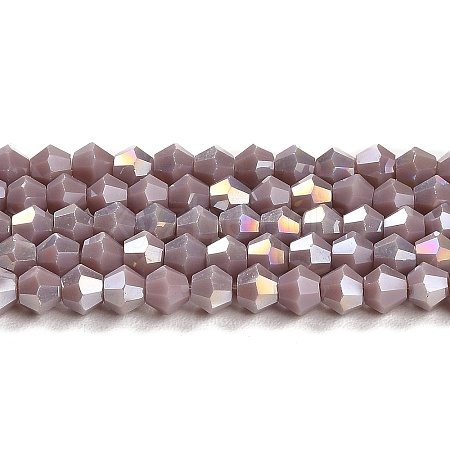 Opaque Solid Color Electroplate Glass Beads Strands X1-GLAA-F029-P4mm-A13-1