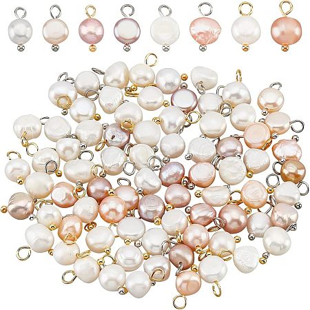  80pcs 4 Styles Natural Cultured Freshwater Pearl Charms PEAR-NB0001-65-1