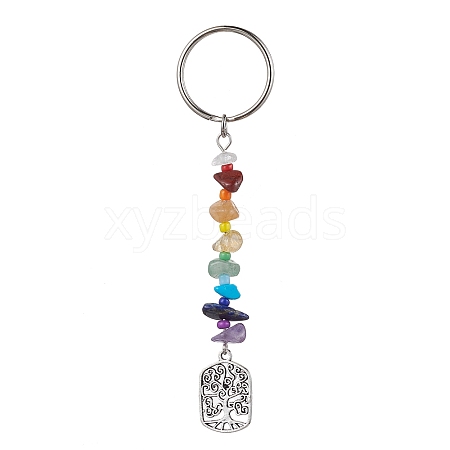 Tree of Life Tibetan Style Alloy Pendant Keychains KEYC-JKC00689-04-1