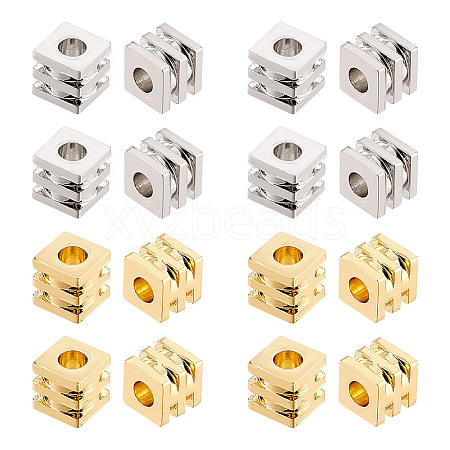 100Pcs 2 Colors Brass Spacer Beads KK-GO0001-90-1