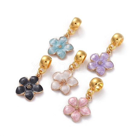 Golden Plated Zinc Alloy European Dangle Charms PALLOY-JF00440-1