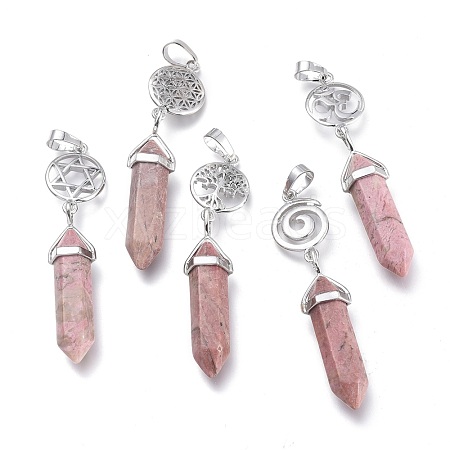 Natural Rhodochrosite Pointed Big Pendants G-D0021-01P-19-1