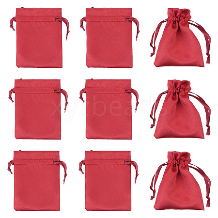 10Pcs Brocade Good Luck Fortune Drawstring Gift Blessing Bags PAAG-TADJ0001-01G-1
