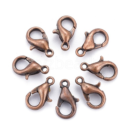 Red Copper Tone Zinc Alloy Lobster Claw Clasps X-E103-NFR-1