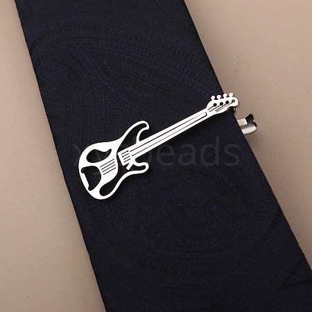 Stainless Steel Guitar Shaped Tie Clips PW-WGF86B0-02-1