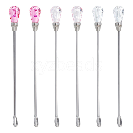 Unicraftale 6Pcs 3 Colors Stainless Steel Sealing Wax Mixing Stirrers STAS-UN0040-05-1