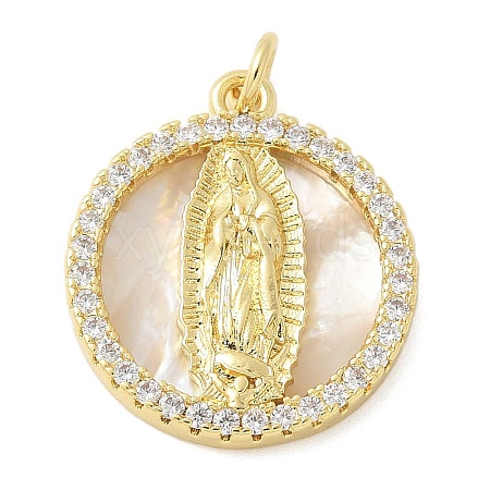 Brass Micro Pave Cubic Zirconia Pendants KK-K298-29C-G-1