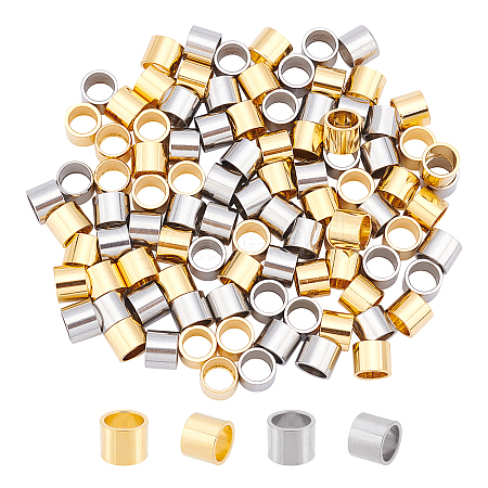 DICOSMETIC 100Pcs 2 Colors 304 Stainless Steel European Beads STAS-DC0001-87-1