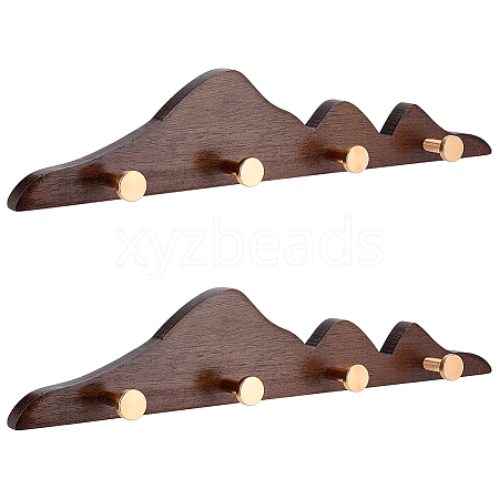 Wood Wall Clothes Hook Rack AJEW-WH0077-167-1