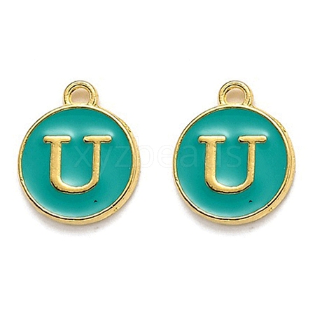 Golden Plated Alloy Enamel Charms ENAM-Q437-15U-1