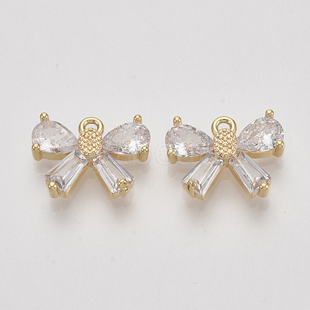 Brass Micro Pave Cubic Zirconia Charms ZIRC-S064-012-1