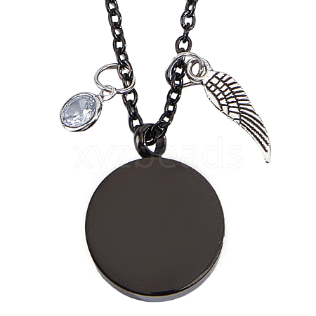 304 Stainless Steel Perfume Bottle Pendants Necklaces NJEW-DR00021-1