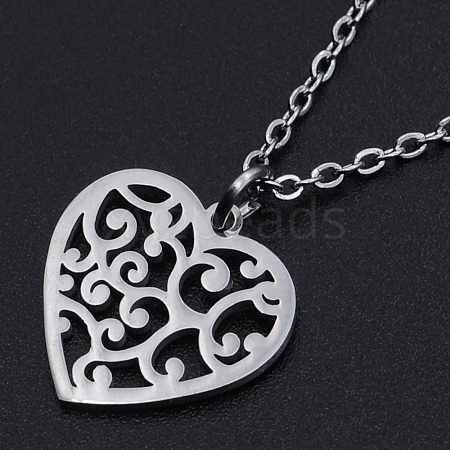 Non-Tarnish 201 Stainless Steel Pendant Necklaces NJEW-S105-JN564-40-1-1