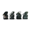 Natural Moss Agate Rabbit Display Decorations G-R007-02H-1