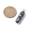 Natural Lapis Lazuli Double Terminal Pointed Pendants PALLOY-JF02672-04-3