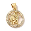 Zodiac Theme Brass Micro Pave Cubic Zirconia Pendants KK-M273-05H-G-1