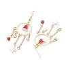 Brass Dangle Earrings EJEW-TA00454-4