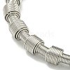 Non-Tarnish Adjustable 304 Stainless Steel Column Spring Wire Bracelets BJEW-H617-13P-2