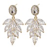 Brass with Glass Dangle Stud Earrings EJEW-Q800-04KCG-1