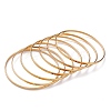 7Pcs Women's Simple Fashion Vacuum Plating 304 Stainless Steel Stackable Bangles BJEW-O182-06G-2