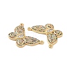 Brass Micro Pave Cubic Zirconia 2-Loop Pendants ZIRC-P106-48G-01-3