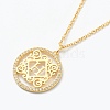 Brass Micro Pave Clear Cubic Zirconia Pendant Necklaces NJEW-J059-01H-1