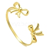 Rack Plating Bowknot Brass Cuff Bangles for Women BJEW-B106-25B-G-1