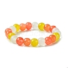 8mm Baking Painted Imitation Jade Glass Round Beaded Stretch Kids Bracelets for Girls Boys BJEW-JB10895-3