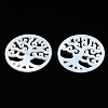 Natural Freshwater Shell Filigree Joiners SHEL-N027-15-3