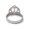 Non-Tarnish 201 Stainless Steel Crown Finger Ring RJEW-J051-49P-3