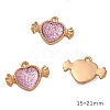 Golden Alloy Resin Rhinestine Pendants PW-WGCBCC2-01-1