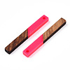 Transparent Resin & Walnut Wood Pendants RESI-TAC0021-44D-3