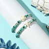 2Pcs Synthetic Turquoise Beads Stretch Bracelets BJEW-JB11407-1