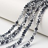 Electroplate Transparent Glass Beads Strands EGLA-A034-T6mm-M19-1