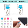 48Pcs 8 Colors PVC Plastic Mobile Dustproof Plugs HJEW-SC0003-31B-2