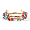 Exquisite Faceted Glass Beads Three Layer Multi-strand Adjustable Bracelets CK8817-1